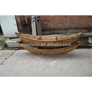 Antique chinese home decoration craft vintage wooden boat