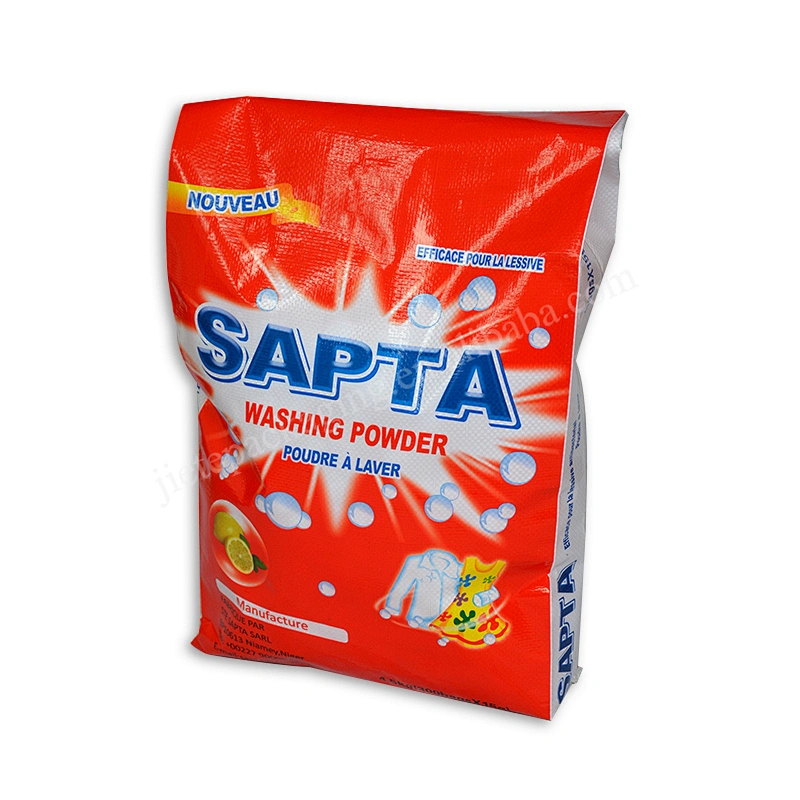 Design printing pp woven detergent packing bag plastic washing powder sack 4.5kg in bulk