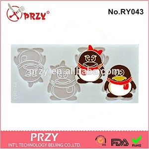 penguin shape silicone chocolate mold