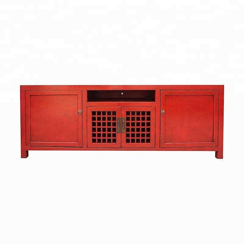 chinese antique solid wood pine tv console old furniture