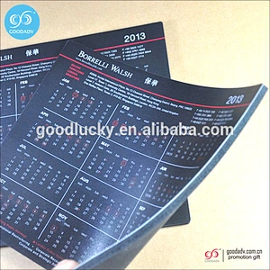 Guangzhou supply customized rubber paper mouse pad logo printed mousepad with calendar