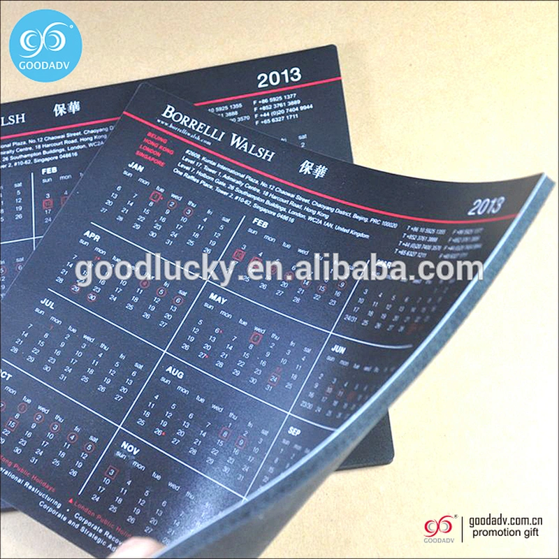 Guangzhou supply customized rubber paper mouse pad logo printed mousepad with calendar