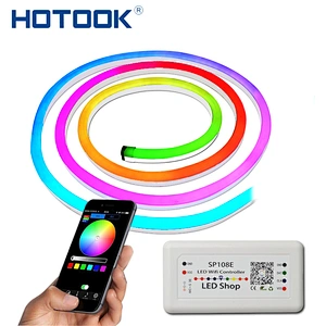 HOTOOK LED Neon 10m DC24V Rope Multi Color Waterproof  Flexible RGB LED Neon Strip Rope With Wifi LED  Strip Controller