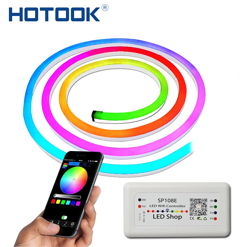 HOTOOK LED Neon 10m DC24V Rope Multi Color Waterproof  Flexible RGB LED Neon Strip Rope With Wifi LED  Strip Controller
