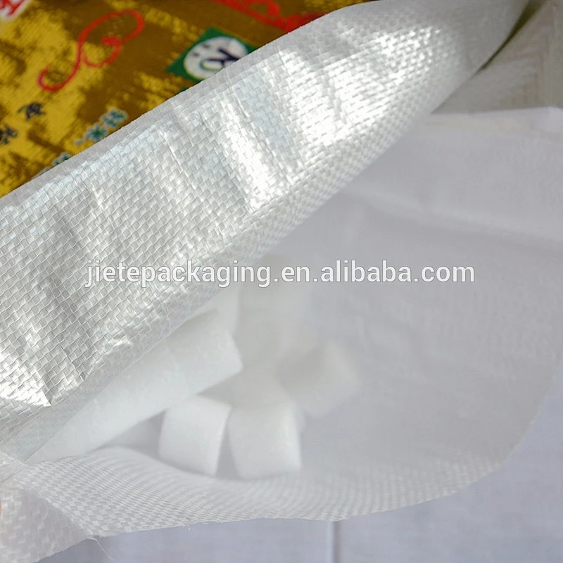 Polypropylene plastic food packaging Thai jasmine rice bags 25kg for sale