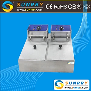 Counter Top Deep Fryer for Sale 2 Tank 2 Basket With Timer for Fryer Fries (SY-TF26B SUNRRY)