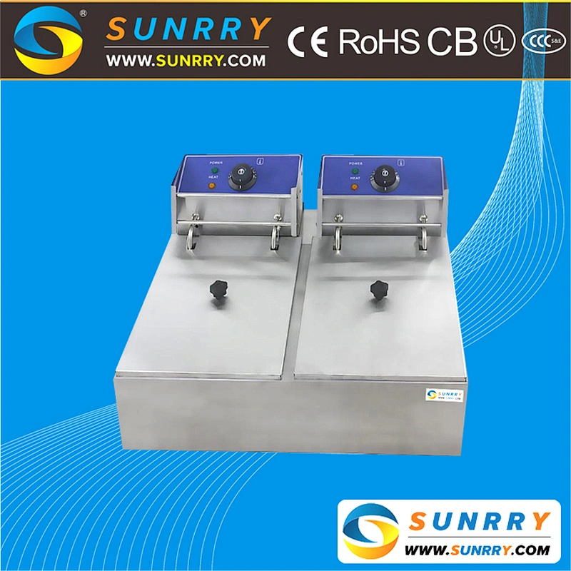 Counter Top Deep Fryer for Sale 2 Tank 2 Basket With Timer for Fryer Fries (SY-TF26B SUNRRY)