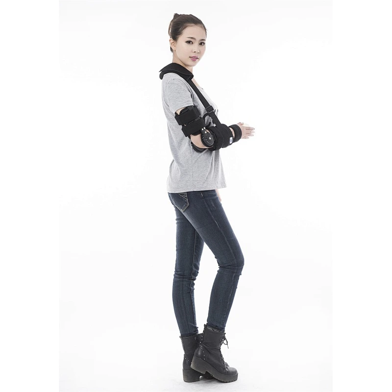 Adjustable hinged elbow fixed support brace adjustable elbow support