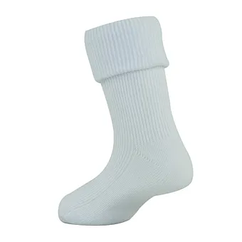 100% Full Colored Cotton Children Baby Knee High Turn Over Socks