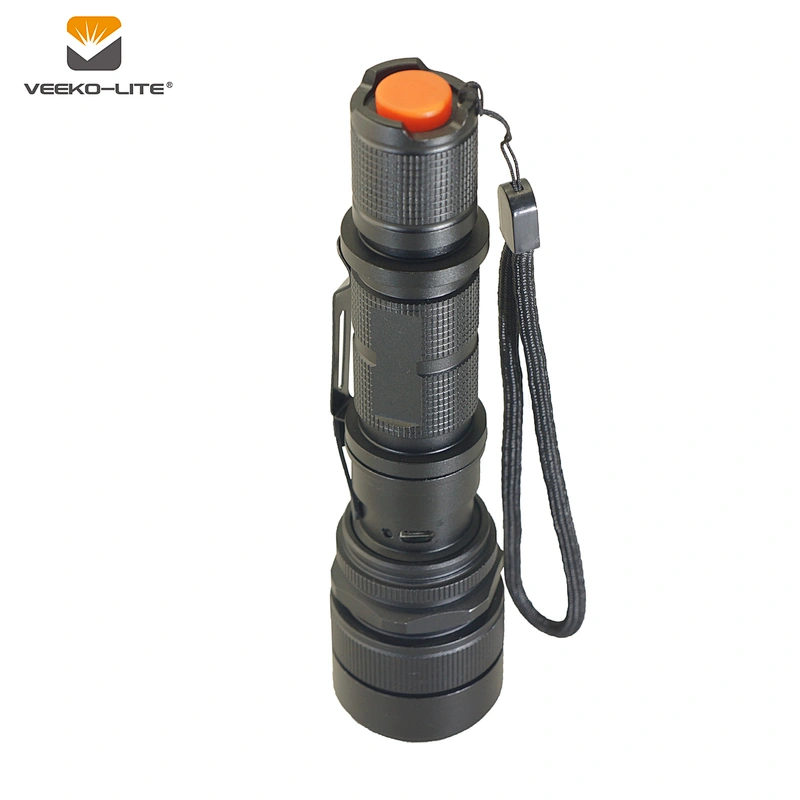 2018 HOT SELLING USB RECHARGEABLE ALUMINIUM FLASHLIGHT TORCH 3.7V 2200MAH LI-ION BATTERY 500 LUMENS