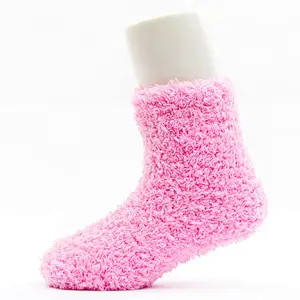 baby colorful double cuff pompoms thick cotton winter socks