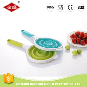 Kitchen Utensils Collapsible Silicone Hand Held mesh Strainer