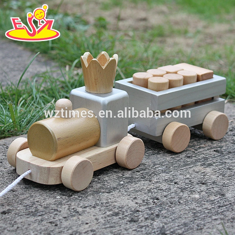 2018 wholesale baby wooden pull along toys best design kids wooden pull along toys top fashion children pull along toys W05C074