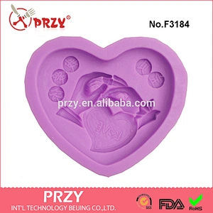 F3184 Large heart-shaped handmade chocolate mold silicone mold holding hands styling wedding gift