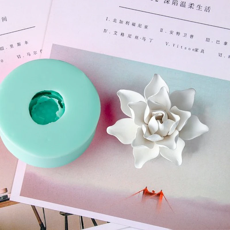 HC0030 Silica gel 3D white lotus silicone soap mold for flowers bouquet handmade soap making molds