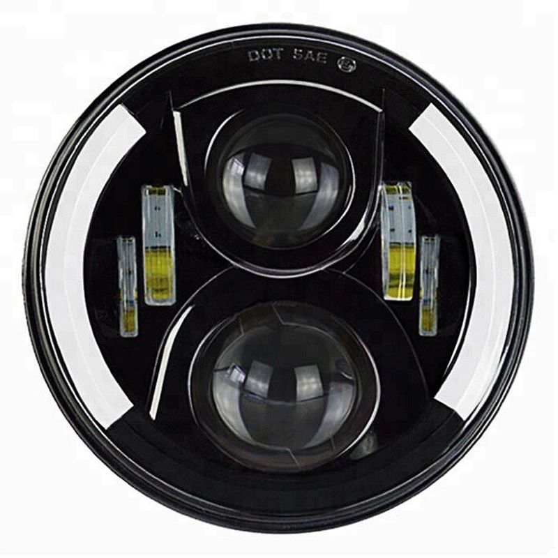 High power 7Inch 60W Round led DRL Halo Jeep Wrangler Headlights