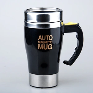 Guangzhou manufactory self stirring auto-mixing coffee and milk mug with handle for home