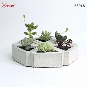 high quality 3D mini concrete vase mould silicone Triangle flower pot silicone molds concrete for sell