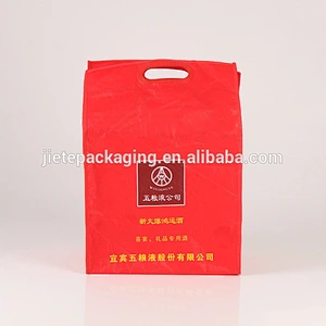 custom order promotional red pp non woven wine bag
