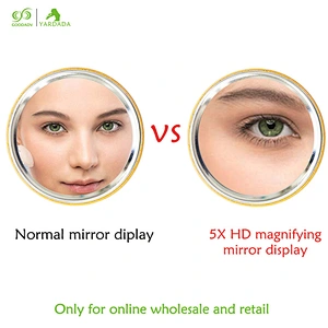 2018 football pattern 5X Lighted makeup mirror / parabolic mirror / world cup gift hand mirror hot sale in stock