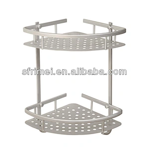 High Quality Wall Mounted Space Aluminum Material Unique Sector Double Deck Bathroom Storage Shelves