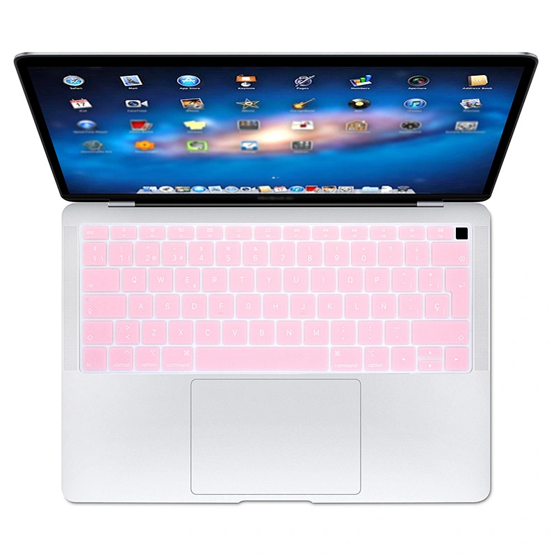 Spanish Language European Layout Keyboard Skin custom silicone keyboard cover for macbook ari 13 2018 A1932