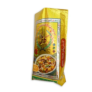 Cheap hot sale foil film gold printing 25kg pp woven rice bag export to Pakistan
