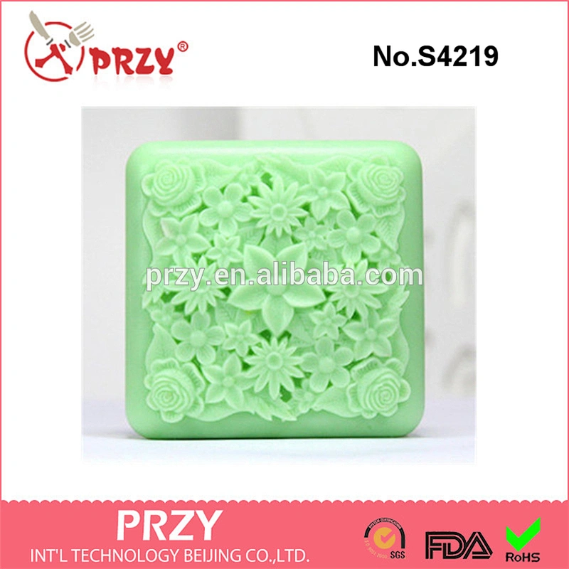 S4219 PRZY FlowerA - handmade design soap mold silicone soap mold decorative soap molds