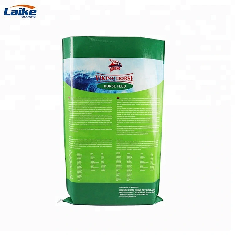 Bopp laminated pp woven horse feed bag 20kg in bulk packaging , 25kg plastic animal feed bag for sale