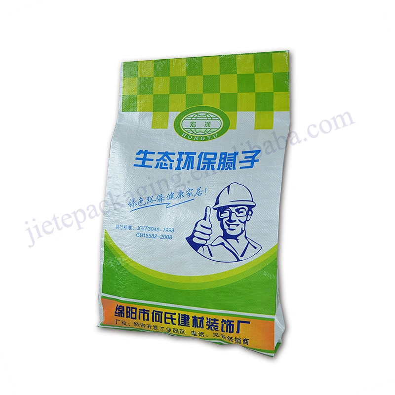 Plastic bopp laminated pp woven cement packing bag for tile adhesive,wall putty powder,pitch