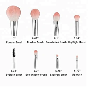 hot selling 8pcs pink premium makeup brushes set with holder kabuki foundation powder brush