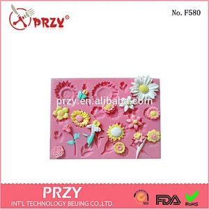 F580 PRZY wholesale cheap fondant sunflower silicone mold