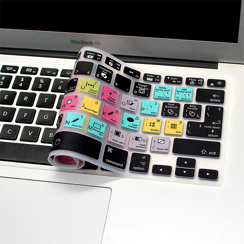 Shortcuts custom InDesign Hotkeys russian keyboard silicone Keyboard Protector For Macbook Air for macbook air 13 skin