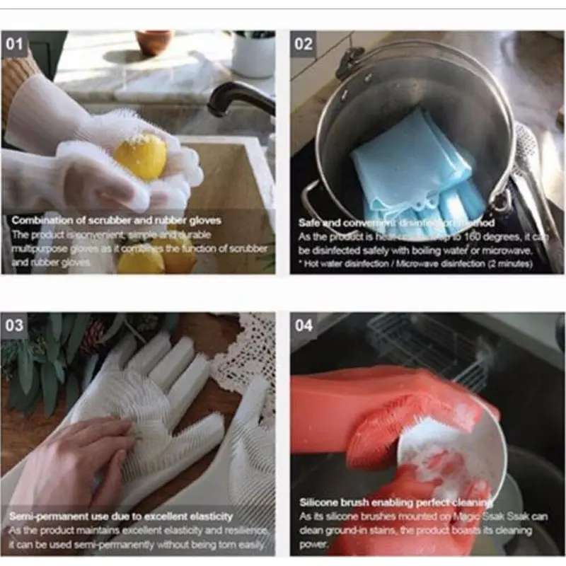 New products silicone scrubbing gloves for dish