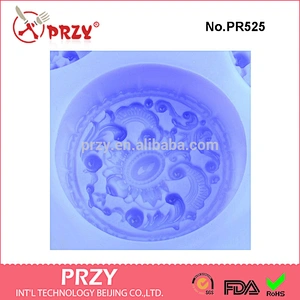 PR525 Round silicone soap mold 6 cavity soap tray silicone mold for soap making