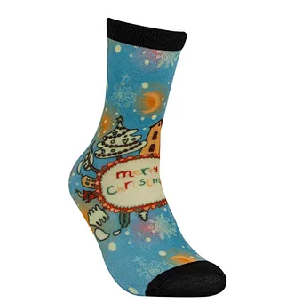 High Technique Printing Crew Sock Christmas Style Women Fashion Sock