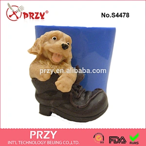 S4478 Puppy in a boot dog 3d silicone molds handmade silicone candle mold