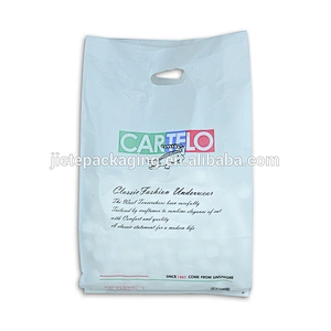 PE clothes bag with die cut handle
