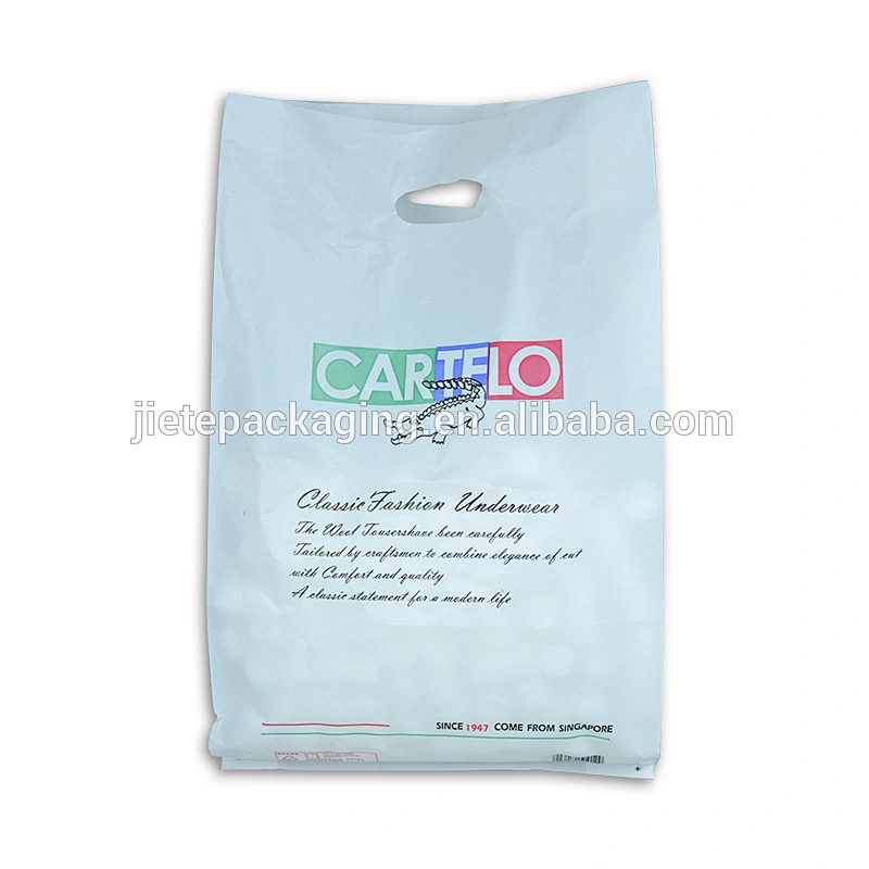 PE clothes bag with die cut handle