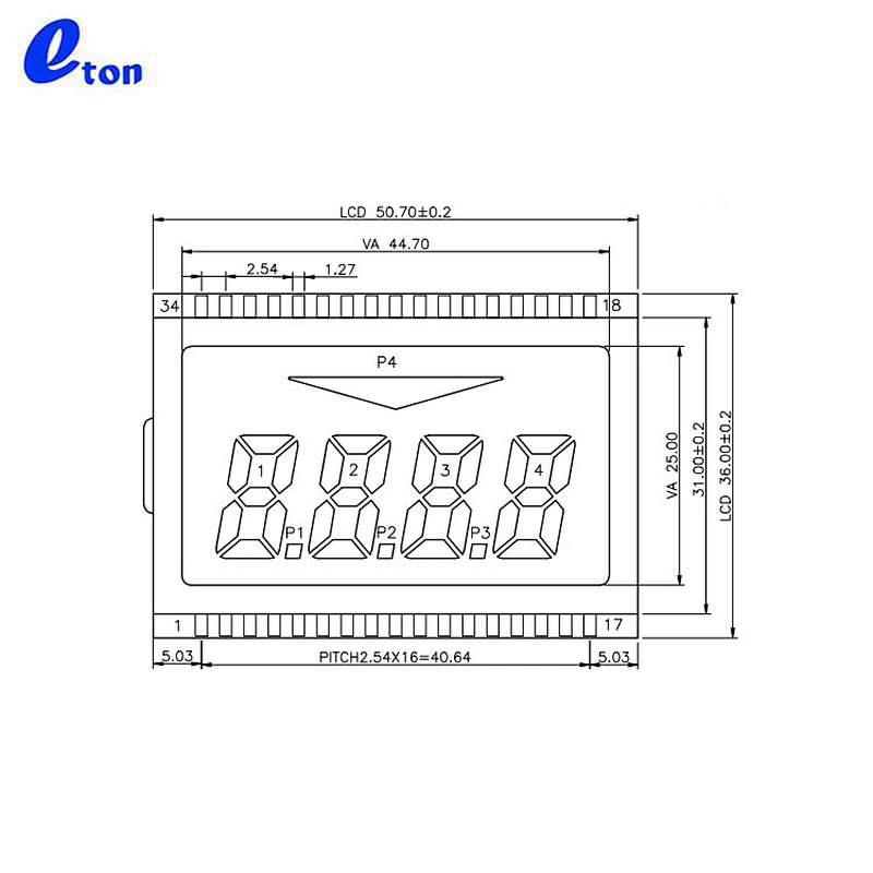 4 Digit Custom Small Lcd Display