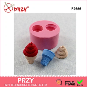 F2656 PRZY 3D Ice Cream Cone Silicone Mold Mould Resin Ice Cream Cone Silicone Polymer Clay Chocolate moulds