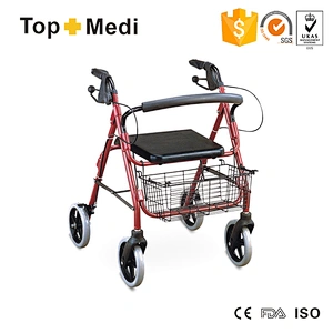 Rehabilitation Therapy Supplies foldable walking aid Rollator for sale/Aluminum Mobility Walking Aids for disabled