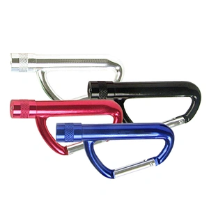 New design High Strength Alloy Metal Carabiner Flashlight with Split Ring