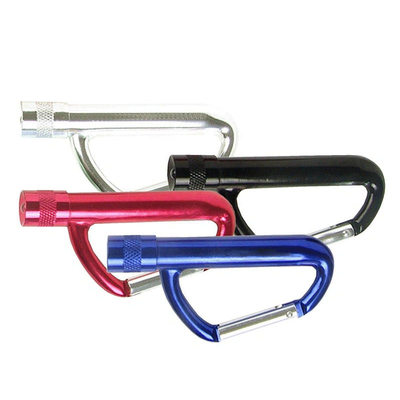 New design High Strength Alloy Metal Carabiner Flashlight with Split Ring