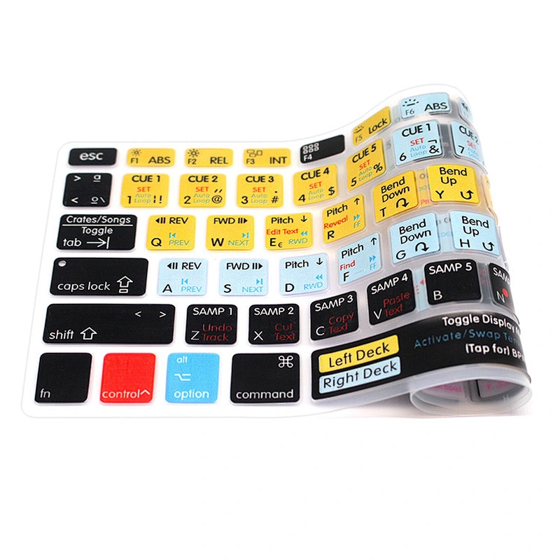 ODM Washable Serato Scratch LIVE Shortcuts Silicone Laptop Keyboard Protector Factory  laptop computer for macbook
