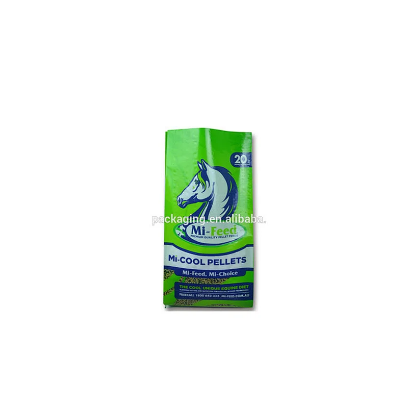 100% Virgin plastic bopp laminated pp woven feed bag for livestock,poultry,cow,horse,sheep