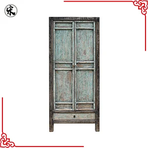 wholesale hotsale chinese oriental vintage distressed shabby chic old door new frame wardrobe, bedroom furniture