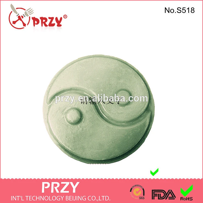 S518 PRZY High quality wholesale silicone taiji shaped soap molds
