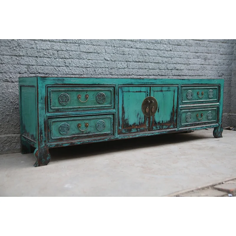 2017 Chinese carving colour TV cabinet sideboard