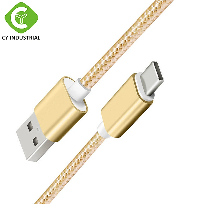 Wholesale Fast Delivery 6 Color USB  Type C Cable Nylon Braided Mobile Phone Micro Data Cable Charger for Amazon Seller